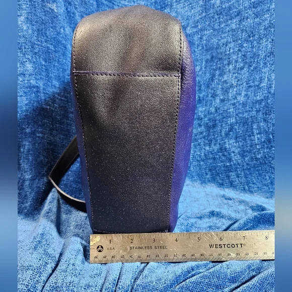 Y2K Furla Purple Leather Single Handle Shoulder Bag - Picture 8 of 13